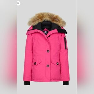 Women's Pink Fur-Trimmed Parka